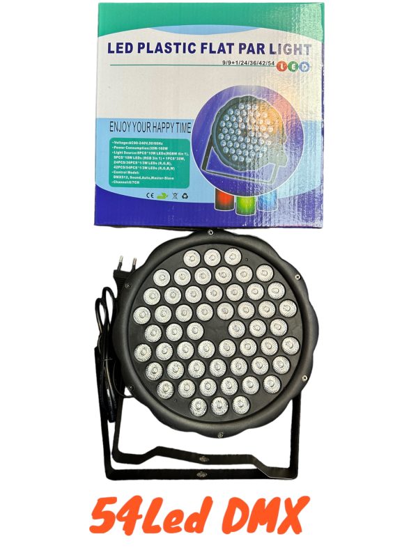 RGB ledes kivetítő 54 led, DMX, 8 csatorna, diszkó fény