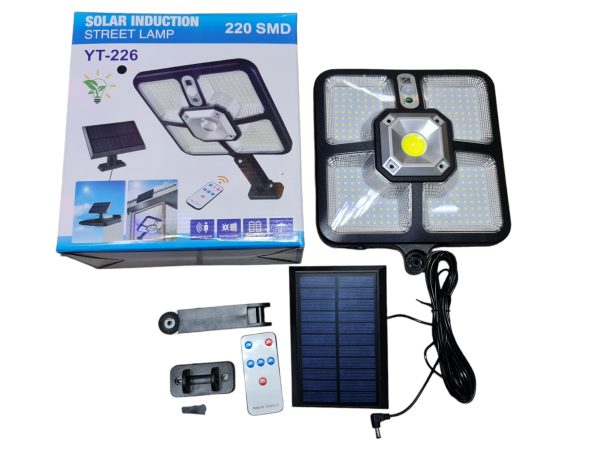 YT-226 Napelemes utcai lámpa 220 SMD+15 COB led távirányítóval - Image 3