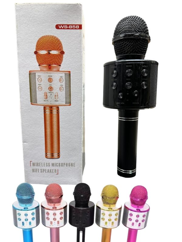 WS-858 Bluetooth vezeték nélküli karaoke mikrofon és hangszóró