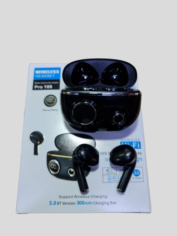 Pro100 vezeték nélküli fülhallgató bluetooth-os fejhallgató érintőképernyős, vízálló - Image 2