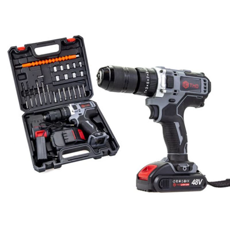 Tho M-9005 Ütvefúró 2db 48V akkuval, 28 kiegészítővel, 1350rpm - Image 5
