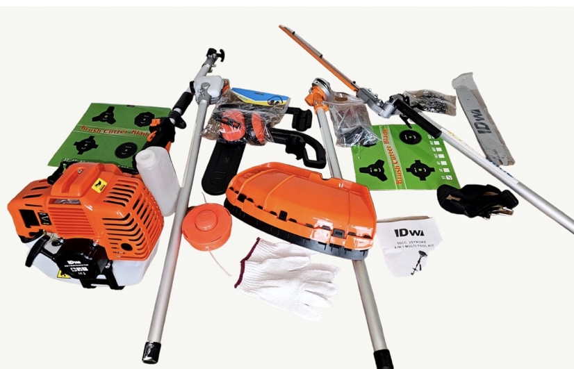 DW multifunkcionális kerti gép , 5 az 1 ben (ágvágó,láncfűrész,sövényvágó,fűkasza,vágótárcsa) + kesztyű,szemüveg és fülvédő - Image 6