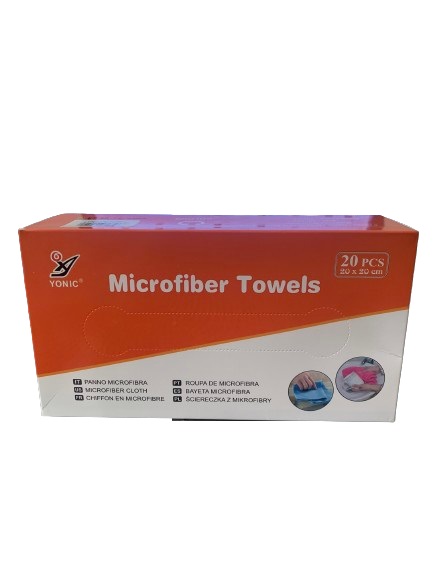 Mikrószálas törlőkendő, 20 db/cs 20×20 cm