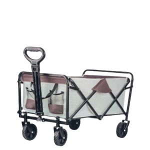 Caro Kézi összecsukható strand és szállítókocsi , 90 L, 175 kg teherbírás, 73×49×87 cm , barna