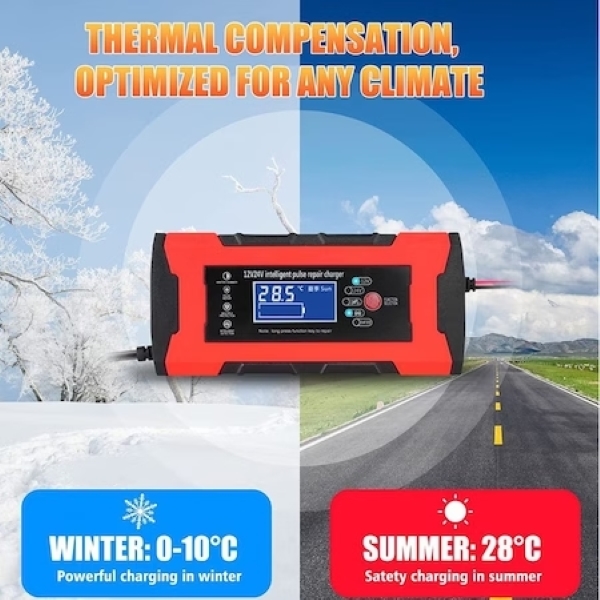 Intelligens Akkumulátor Töltő 12V-24V, 18.3x8x6 cm - Image 3