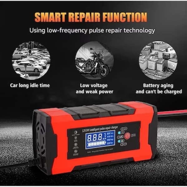 Intelligens Akkumulátor Töltő 12V-24V, 18.3x8x6 cm - Image 5