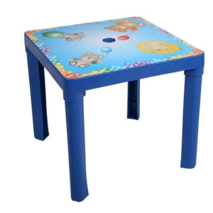 Kerti Műanyag Asztal Gyerekeknek-kék Mackós kék kertasztal, 46x46x43 cm