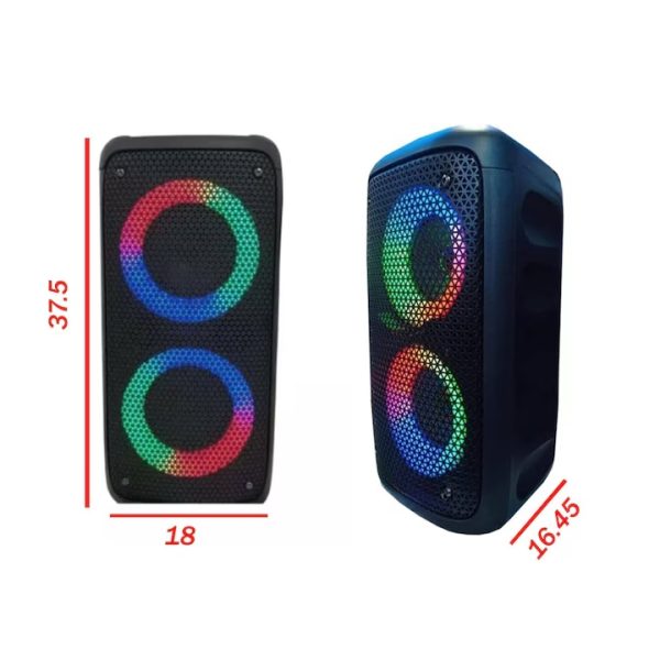 KBroad KTS-1297 Vezeték nélküli hangszóró, Bluetooth/TF card/FM radio/ Karaoke, 17 x 17 x 38 cm - Image 2