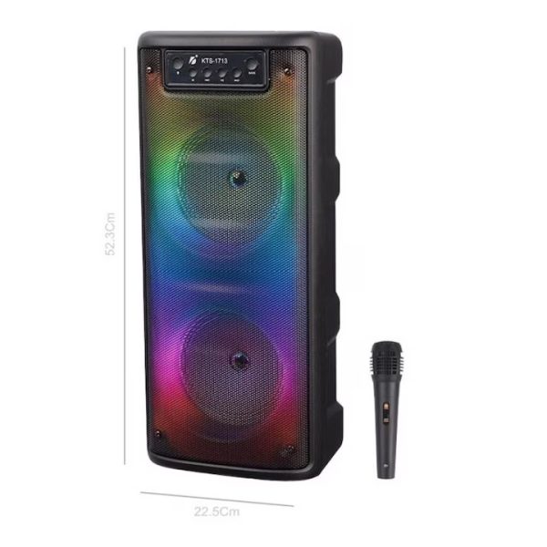 KBroad KTS-1713 Hordozható, Bluetooth Hangszóró, RGB LED Fénnyel, 6 "5", 30W - Image 2