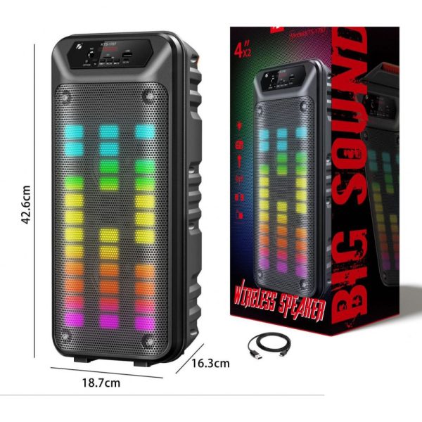 KBroad KTS-1787 Bluetooth hangszóró, 100HZ-20KHZ, 10W, 18,7x16,3x42,6 cm - Image 2
