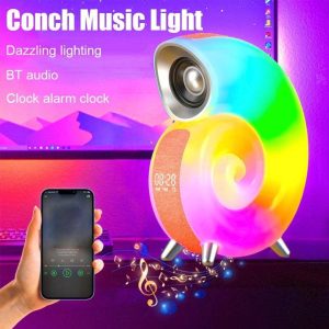 Csigaház Éjszakai fény, Bluetooth hangszoró és ébresztő óra, napfelkelte szimulációval