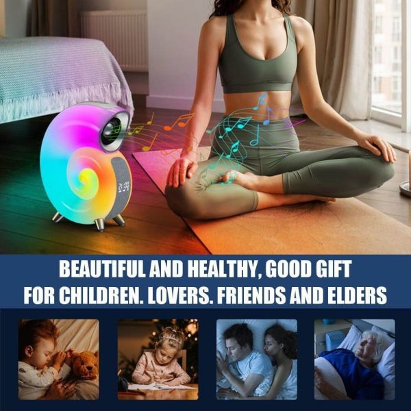 Csigaház Éjszakai fény, Bluetooth hangszoró és ébresztő óra, napfelkelte szimulációval - Image 8