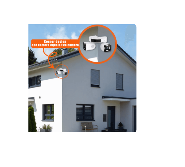 PTZ WIFI smart 2 dupla kamerás két irányú kamera 180 fok éjjellátó 2 irányú kommunikáció - Image 2