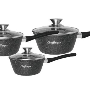 Cheffinger lábas készlet 6db-os, (1,3L,1,8L,2,2L) CF-FSP03