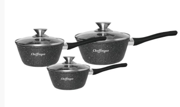 Cheffinger lábas készlet 6db-os, (1,3L,1,8L,2,2L) CF-FSP03