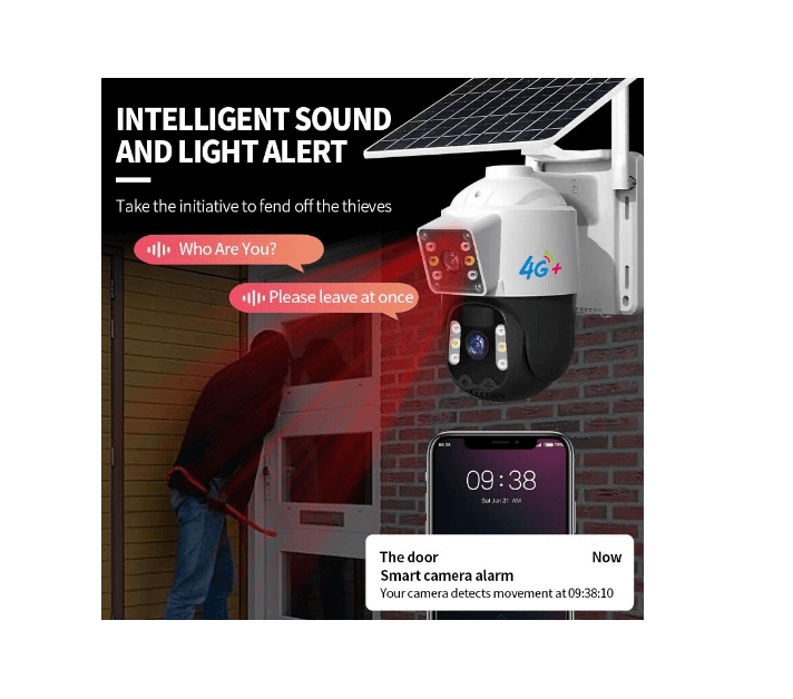 TSS-D203,Napelemes Térfigyelő kamera 4G Dupla lencsével 3MP+3MP, PTZ dóm, éjszakai mód, kültéri - Image 7