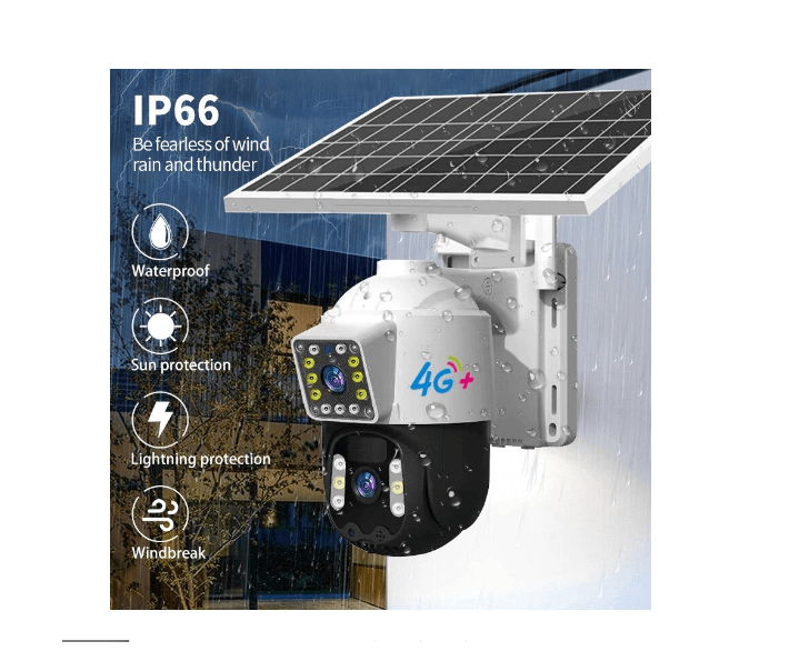 TSS-D203,Napelemes Térfigyelő kamera 4G Dupla lencsével 3MP+3MP, PTZ dóm, éjszakai mód, kültéri - Image 6