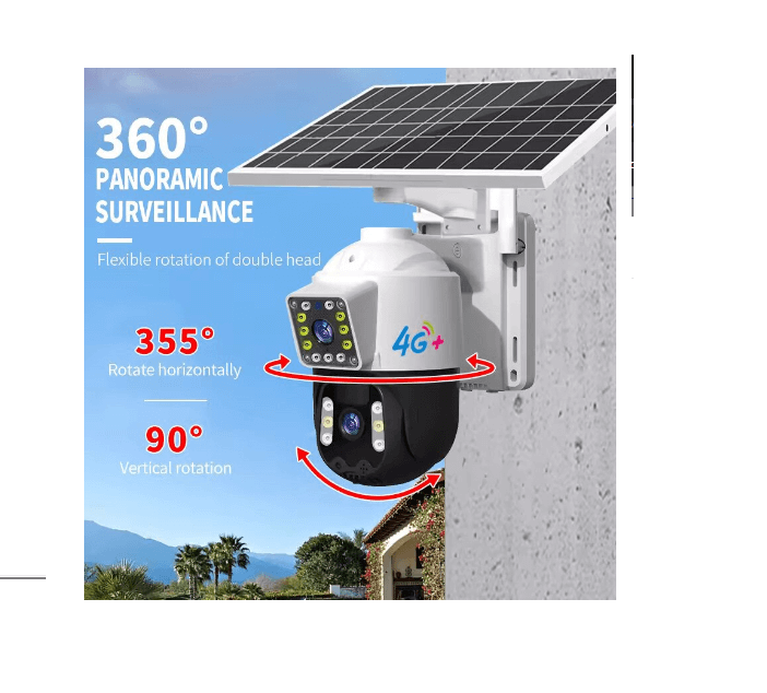 TSS-D203,Napelemes Térfigyelő kamera 4G Dupla lencsével 3MP+3MP, PTZ dóm, éjszakai mód, kültéri - Image 4