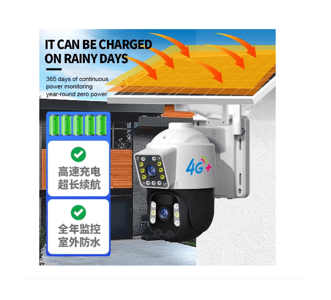 TSS-D203,Napelemes Térfigyelő kamera 4G Dupla lencsével 3MP+3MP, PTZ dóm, éjszakai mód, kültéri - Image 2