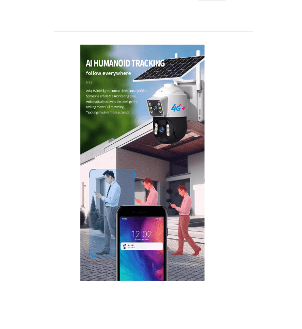 TSS-D203,Napelemes Térfigyelő kamera 4G Dupla lencsével 3MP+3MP, PTZ dóm, éjszakai mód, kültéri - Image 3
