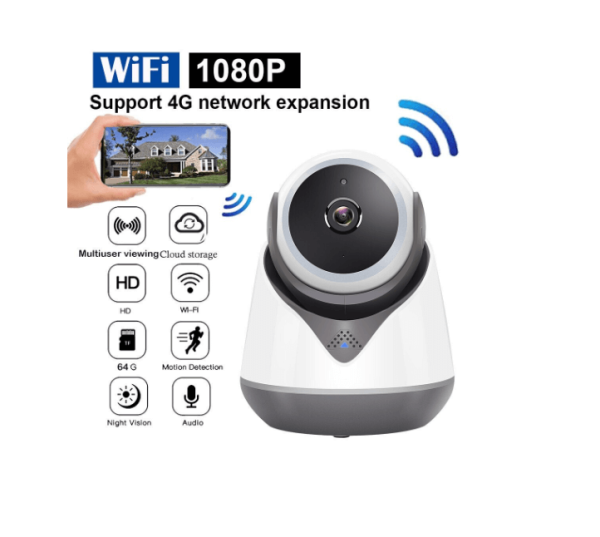 WIFI BiTecBC-803 intelligens térfigyelő kamera IP, 2.0 MP, HD 1080p, Automata forgatás, Mozgásérzékelő, kétirányú kaputelefon, Éjszakai látás, Riasztó, Fehér - Image 5