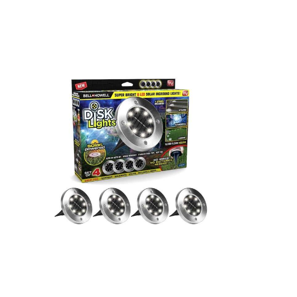 Disk Light Napelemes leszúrható gyep lámpa 8 LED/4 db - Image 5