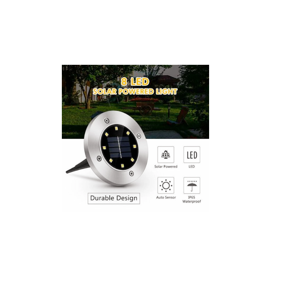 Disk Light Napelemes leszúrható gyep lámpa 8 LED/4 db - Image 4