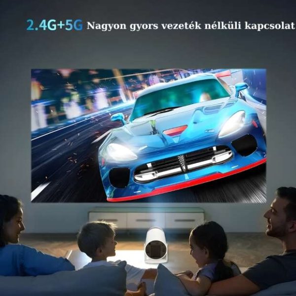 HY300 hordozható videoprojektor, Smart 4K Ultra HD, 5G wifi , beépített hangszóró, autofókusz, Bluetooth 5.0, LED, állítható vetítés 180 fokos elforgatás, fehér - Image 10