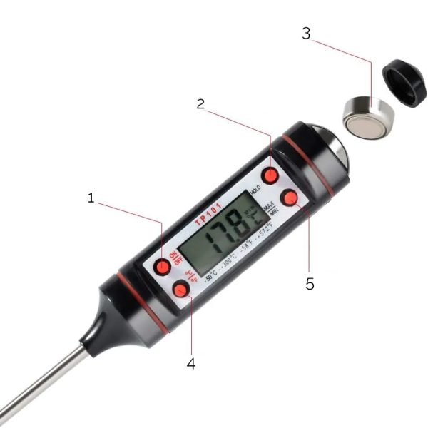 Multifunkciós digitális konyhai maghőmérő LCD kijelzővel – 50°C-től + 300°C-ig - Image 5
