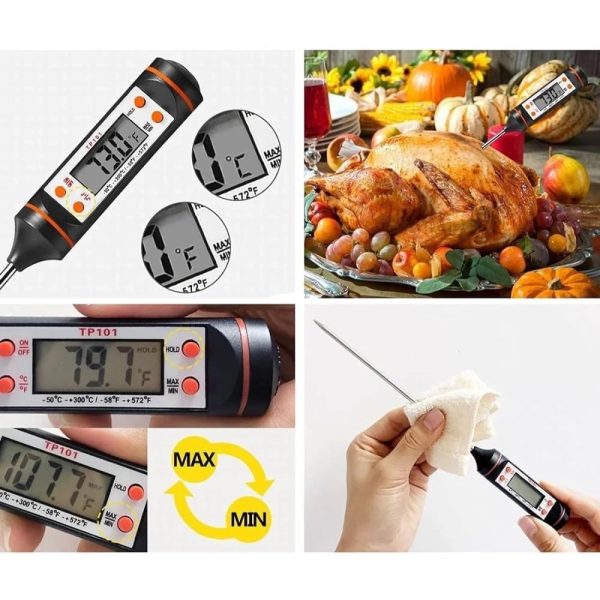 Multifunkciós digitális konyhai maghőmérő LCD kijelzővel – 50°C-től + 300°C-ig - Image 9