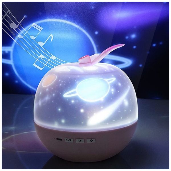 Hordozható, forgó éjszakai lámpa vetítésekkel, dalokkal és bluetooth-tal - Image 2