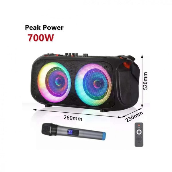 NDR-Q68 hordozható hangszóró válpánttal, 50W, 6,5” X 70z BASS - Image 2