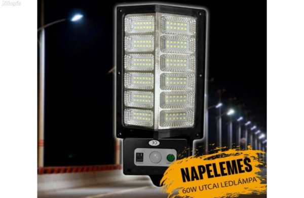 T936-C 60W napelemes kültéri utcai lámpa mozgásérzékelővel és távirányítóval - Image 2