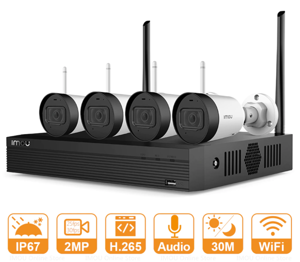 P2P Wifis FULL HD Biztonsági megfigyelő kamera rendszer,4 kamerás, vezeték nélküli - Image 3