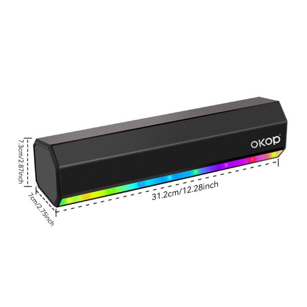 OKOP KP-557 Bluetooth hangszóró, 10W, USB, TF, FM, TWS, BT, AUX és RGB (másolat) - Image 3
