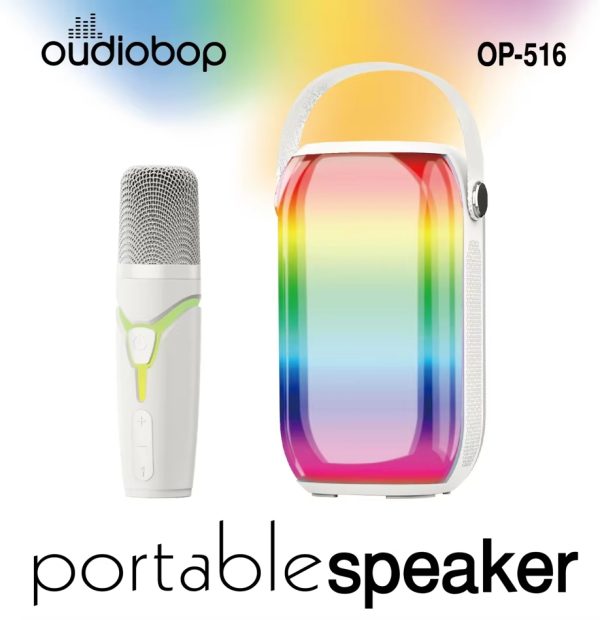 OP-520 Vezeték nélküli hangszóró és mikrofon, 16W, lámpás RGB dizájnnal - Image 4
