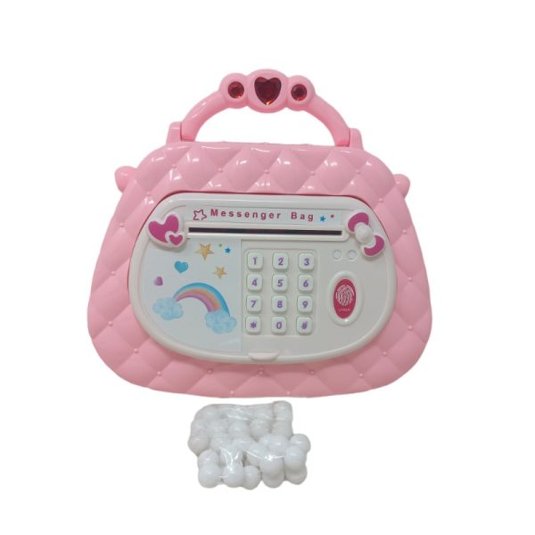 Ujjlenyomatos kistáska formájú gyerek mini széf ,rózsaszín - Image 3