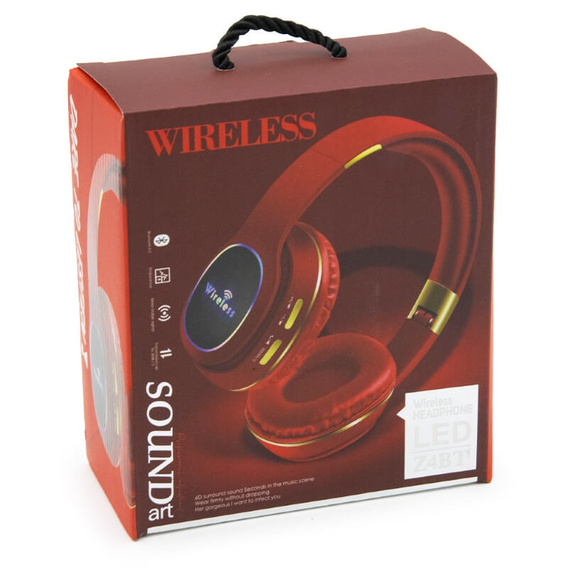 Piros Bluetooth vezeték nélküli fejhallgató, integrált mikrofonnal - Image 2