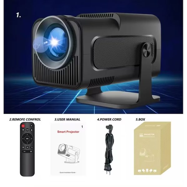 HY-320 Hordozható 4K Videó Projektor, Android 11, Wi-Fi & Bluetooth 5.0, 1GB RAM + 8GB ROM - Image 2