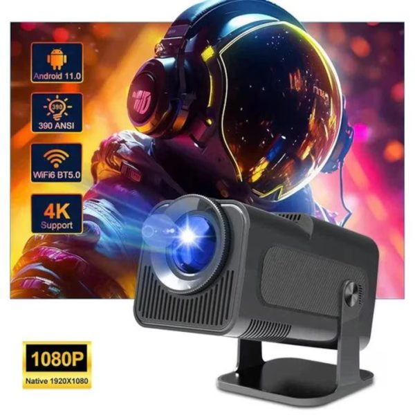 HY-320 Hordozható 4K Videó Projektor, Android 11, Wi-Fi & Bluetooth 5.0, 1GB RAM + 8GB ROM - Image 4