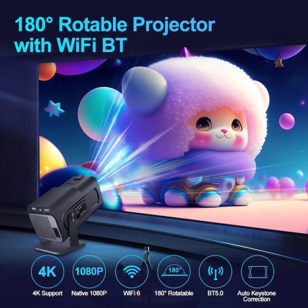 HY-320 Hordozható 4K Videó Projektor, Android 11, Wi-Fi & Bluetooth 5.0, 1GB RAM + 8GB ROM - Image 7