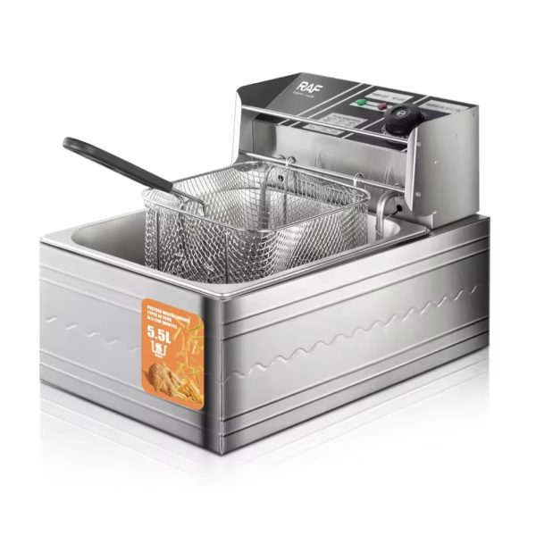 Raf 5,5 literes egy tartályos , elektromos olajsütő, hőmérséklet szabályzóval és időzítő funkcióval, 2500 W , R.5220