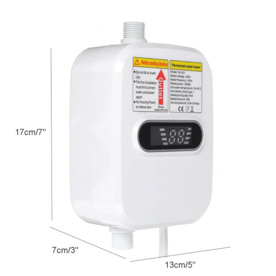 Zuhanyzós vízmelegítő RX-021, Atfolyós vízmelegítő LCD kijelzővel, IPX4 - Image 4