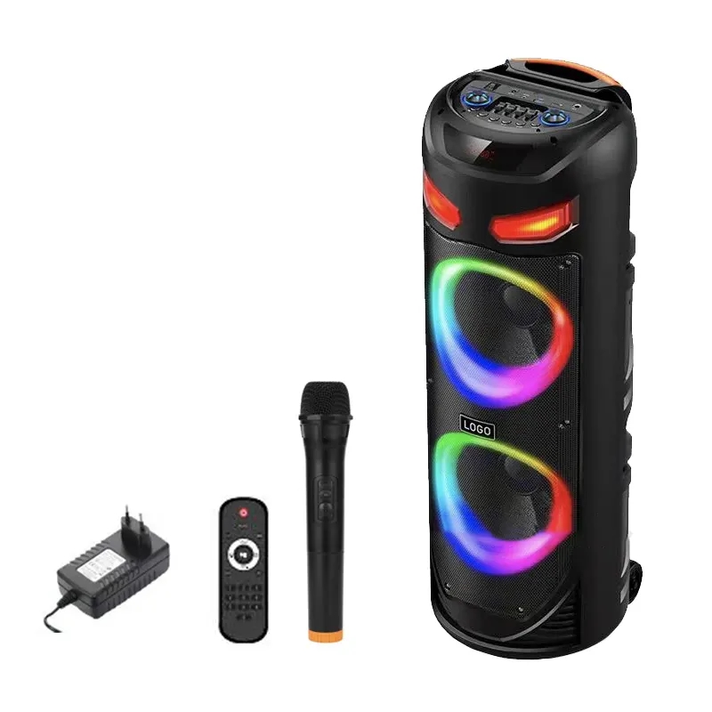 Sing-e ZQS8237 Hordozható hangszóró, 8 hüvelyk*2, 40W, USB/TF/FM/BT - Image 4