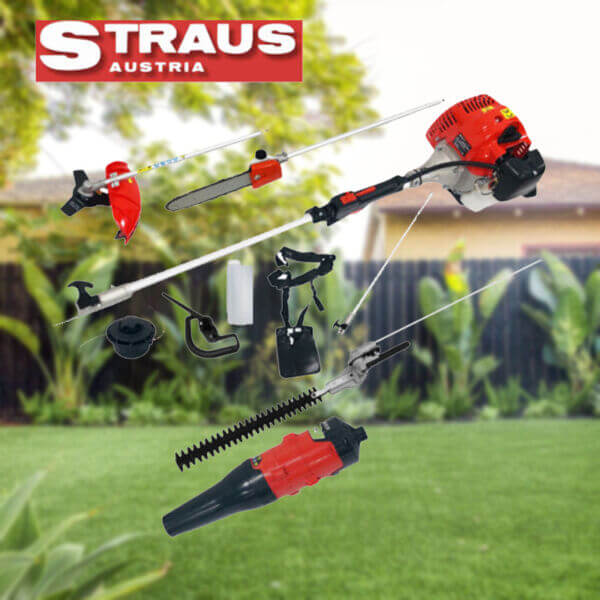 Straus multifunkciós benzinmotoros kerti gép( Fűkasza, bozótvágó, ágvágó, sövénynyíró és lombfúvó) 5.4 Le - Image 3