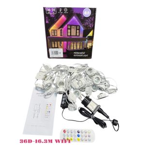 Hangulatos Okosvilágítás a Kertbe: 16,3 méteres, 36 LED-es Fényfüzér Alkalmazás- és Távirányító Vezérléssel