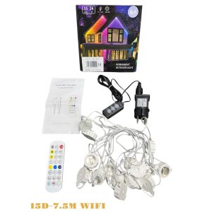 Hangulatos Okosvilágítás a Kertbe: 7,5 méteres, 15 LED-es Fényfüzér Alkalmazás- és Távirányító Vezérléssel