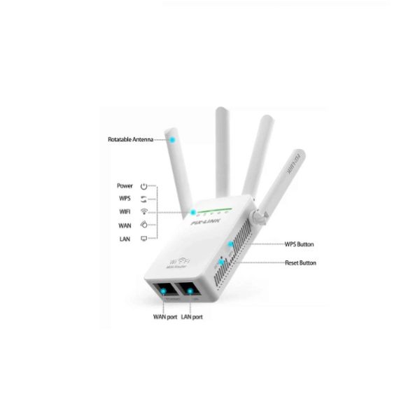 PIX-LINK 4 Antennás vezeték nélküli Mini Router, WIFI jelerősítő LV-WR09 - Image 6