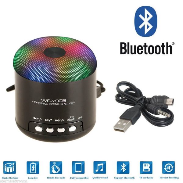 WS-Y90 Mini bluetooth hangszóró RGB fénnyel - Image 2