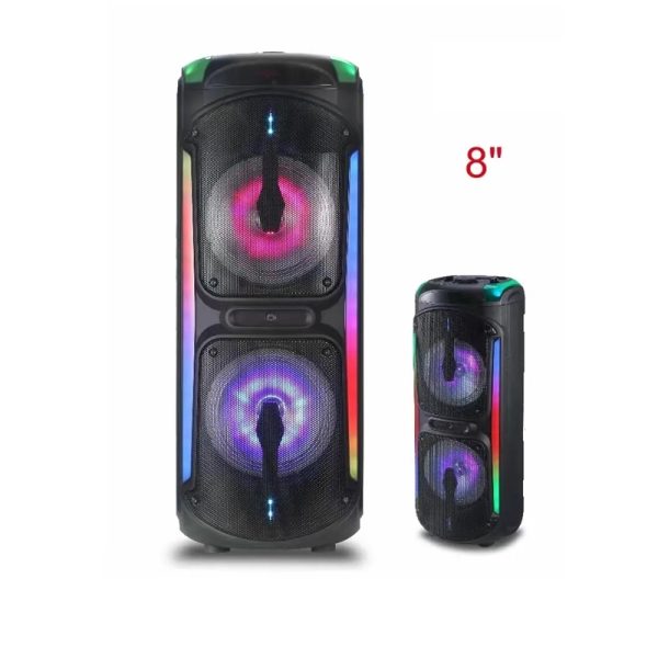 Yr-8802 Bluetooth hangszóró, 20W RMS, AUX/USB/TF/FM/BT/kijelző/felvétel/MIC bemenet/TWS/RGB fény - Image 3